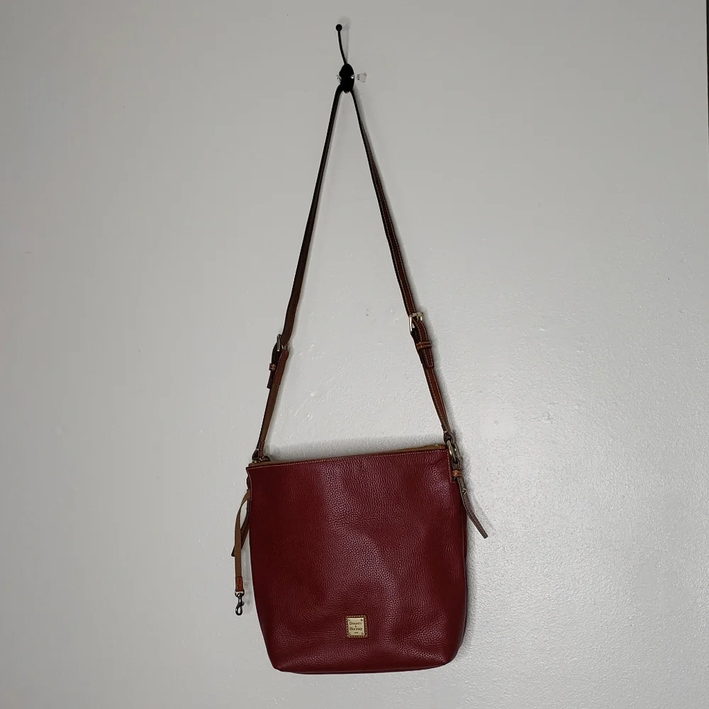 Authentic Dooney & Bourke Genuine Pebbled Leather Large Crossbody Bag Tote - Picture 12 of 16
